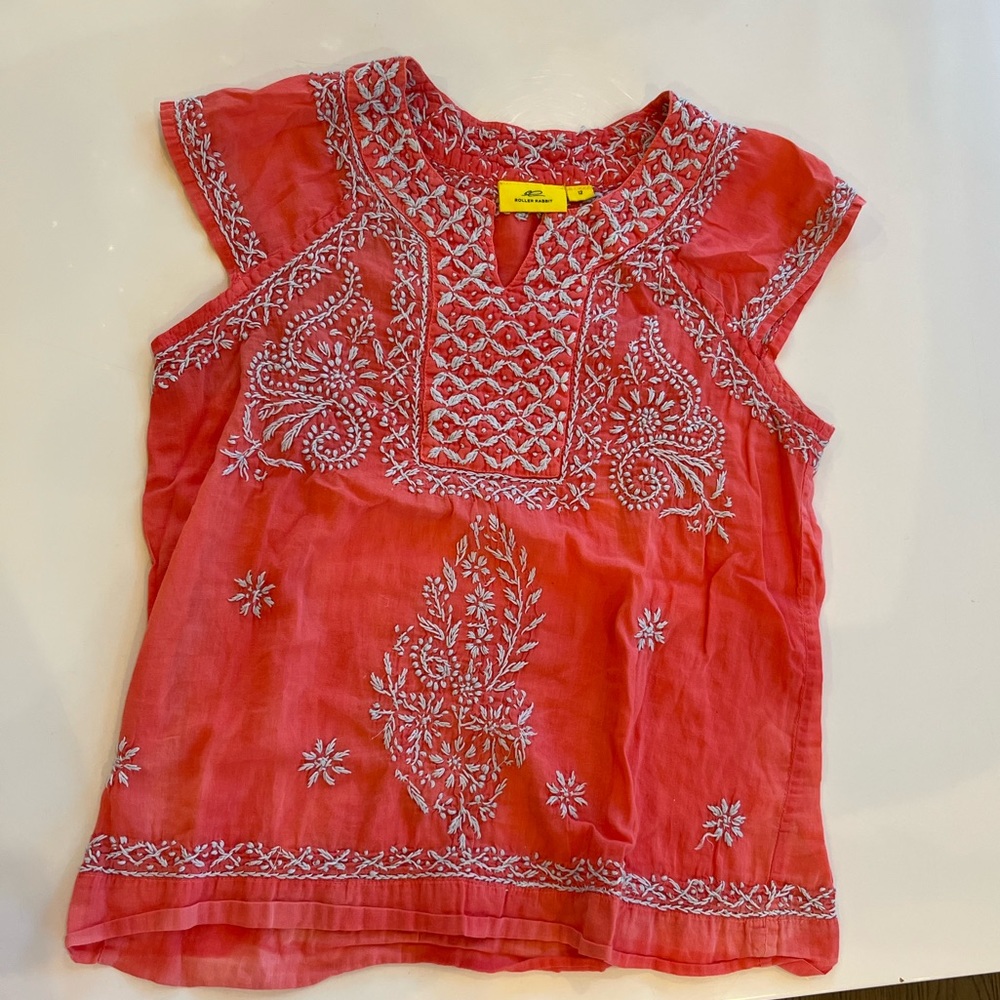 Roller rabbit girls faith top size 12 NWOT